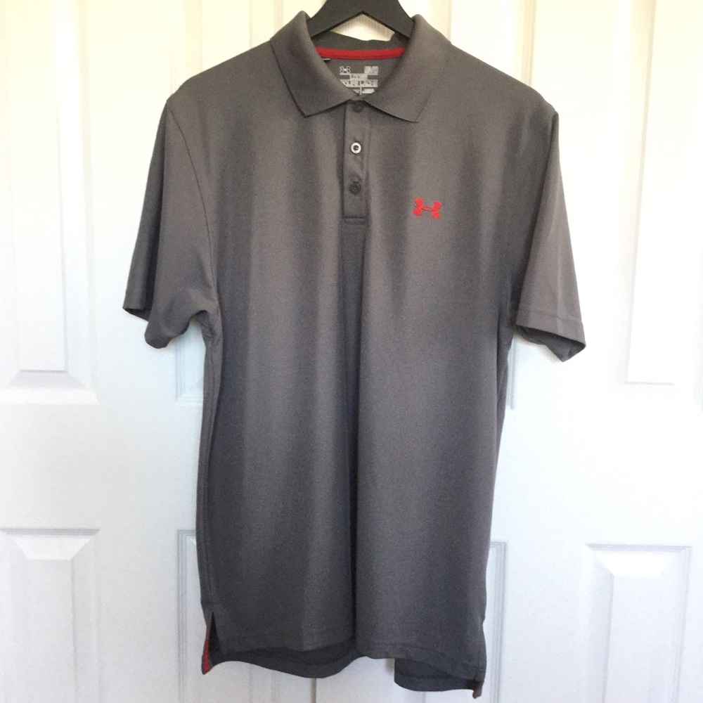 Under Armour Golf Polo Gray sz Medium